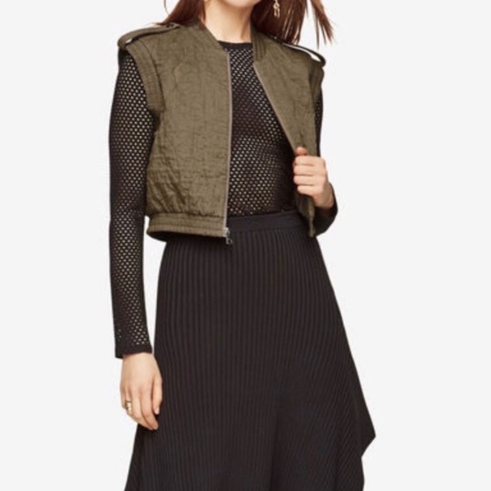 BCBG MaxAzria Ace quilted vest green large NWT